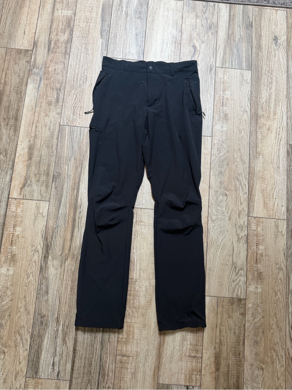 Men's Black Cargo Pants with Zip Pockets